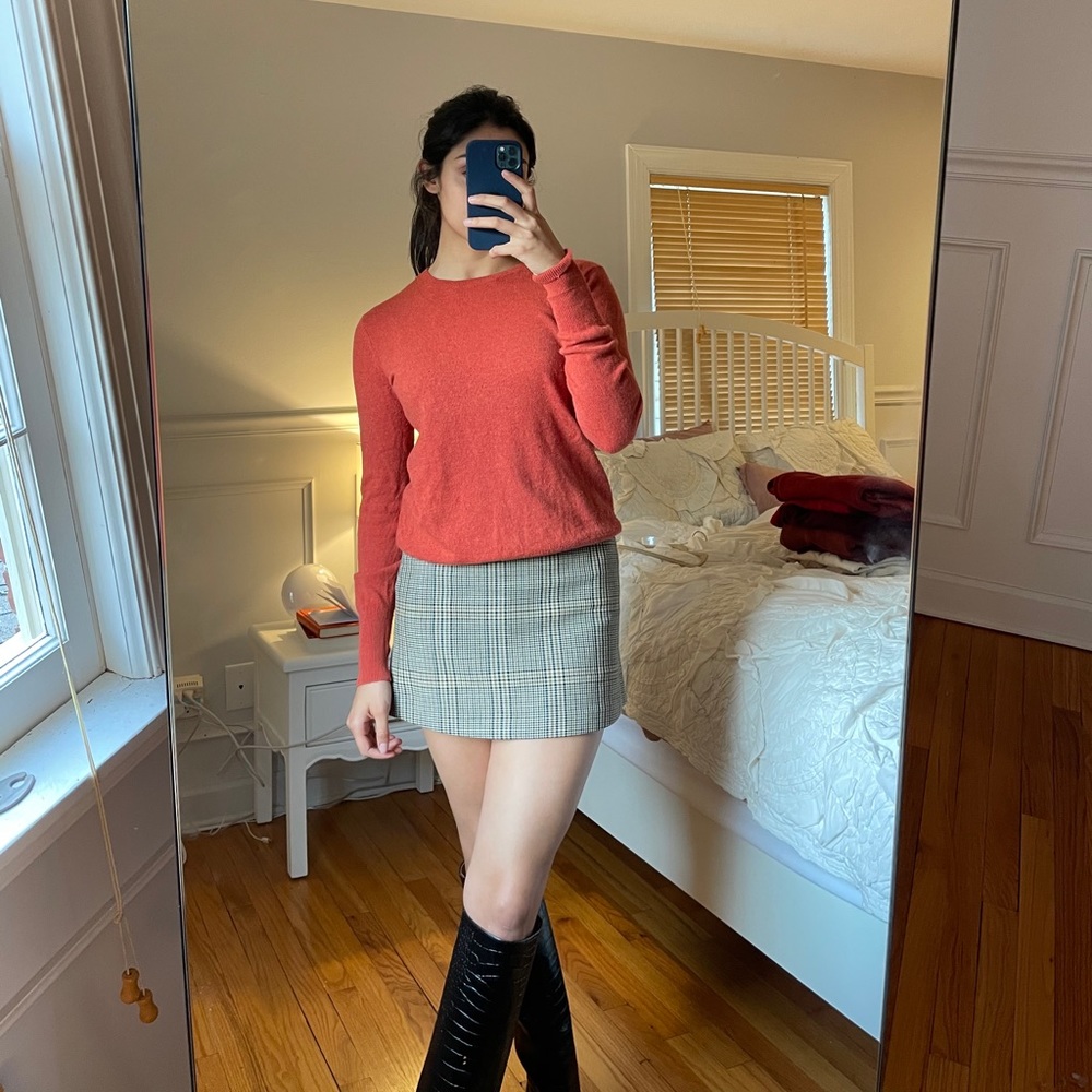 J. Crew orange cashmere sweater